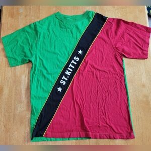 EUC St. Kitts red and green vintage tee shirt